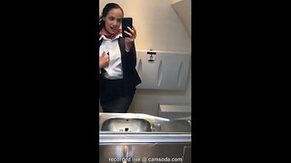Latın amerikası stüardessa qoşulur klubuna mastürbasyon mile high club tualet və кончает