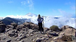 Похотливая Светловолосая fahişə vulkan Teide Tenerife!