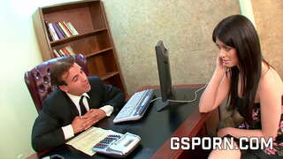 Seksi brunette sekretaris milf x_x teuas jeung beungeut cum